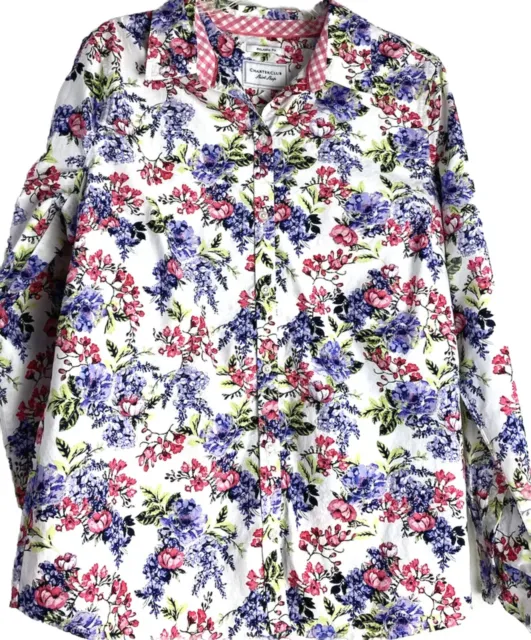 Charter Club Shirt Shop long sleeve button front shirt. Multi color floral.  12