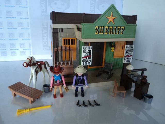Playmobil Western - Mur De Prison Avec Sheriff - Partie De Set Transportable (réf. 4398) - Occasion