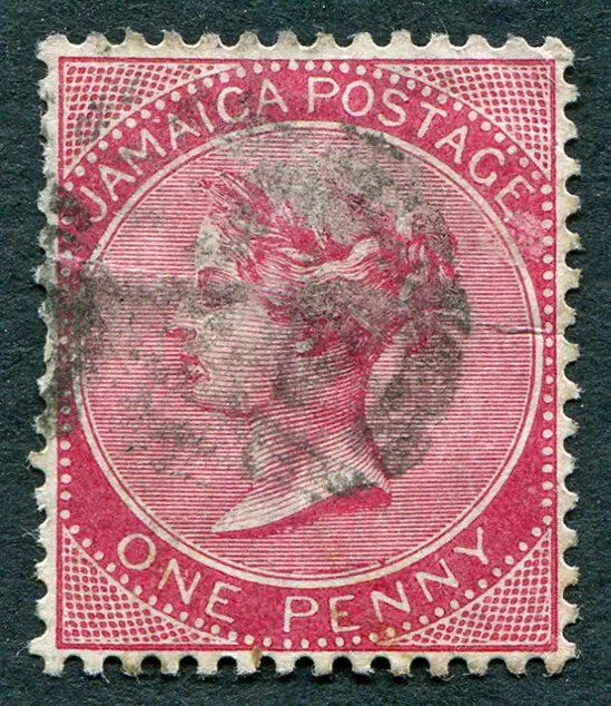 JAMAICA 1885 1d rose (to deep) SG18 used NG Queen Victoria a #A02