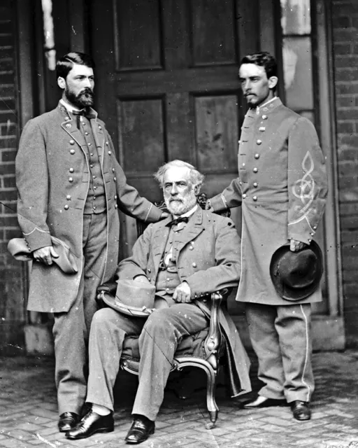 New Civil War Photo: CSA General Robert E. Lee with Son and Aide - 6 Sizes!