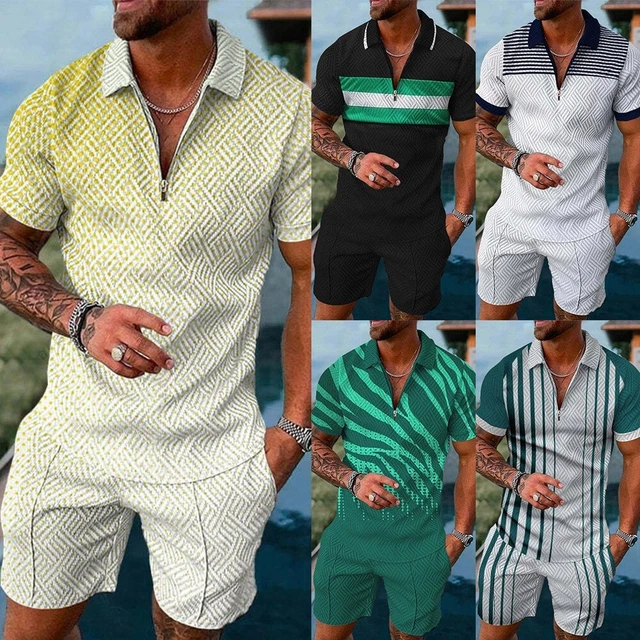 Hommes Costume Survêtements Été Survêtement Col Rabattu Respirant Confortable