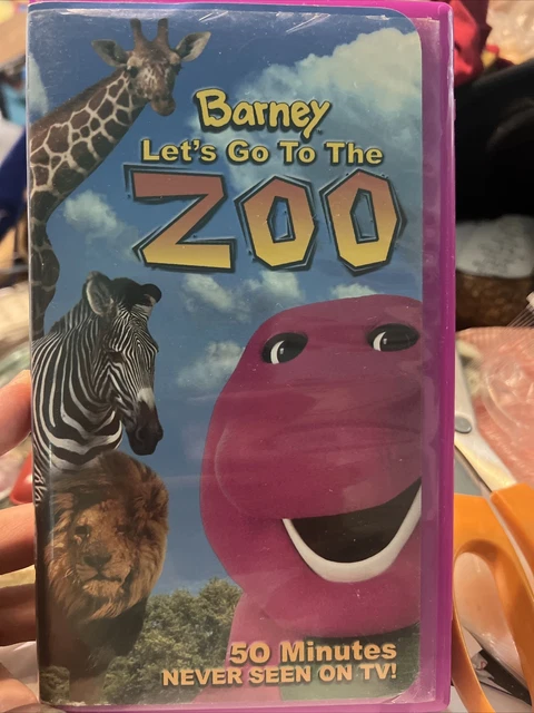 Barney Let's Go To The Zoo 2001 Vhs BARNEY LET'S GO To The Zoo VHS 2001 Movie Tape Children's Purple