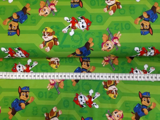 Original Kinderstoff Lizenz Jersey Swafing grün Paw Patrol ab 20 cm