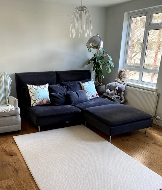 IKEA SODERHAMN 3-SEATER Sofa Bed Samsta Dark Grey + footstool (SET 1) £