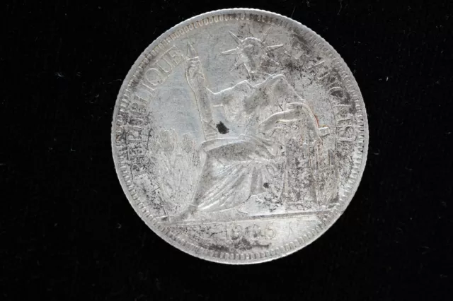1906 French Indochina Silver Piastre De Commerce in Great Condition!
