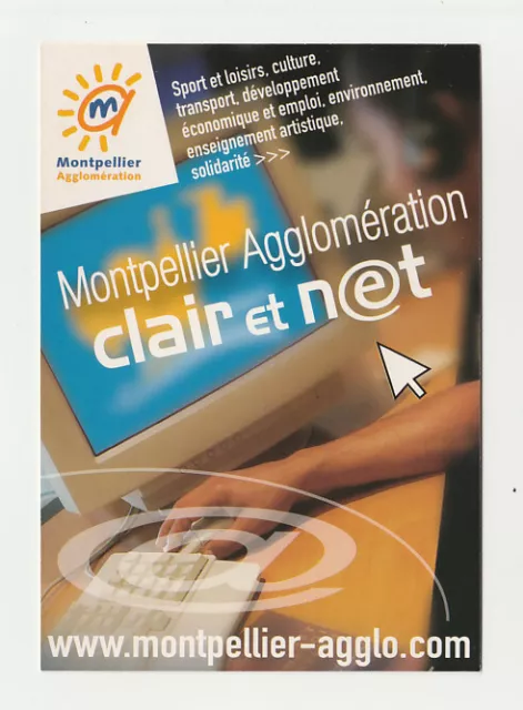 MONTPELLIER carte postale publicitaire AGGLOMERATION EN CHIFFRES CLAIR ET NET