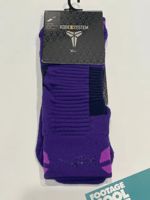 2013 Nike Kobe 8 System Elite Cushioned Dri-Fit Low-Cut Socks Purple Python L