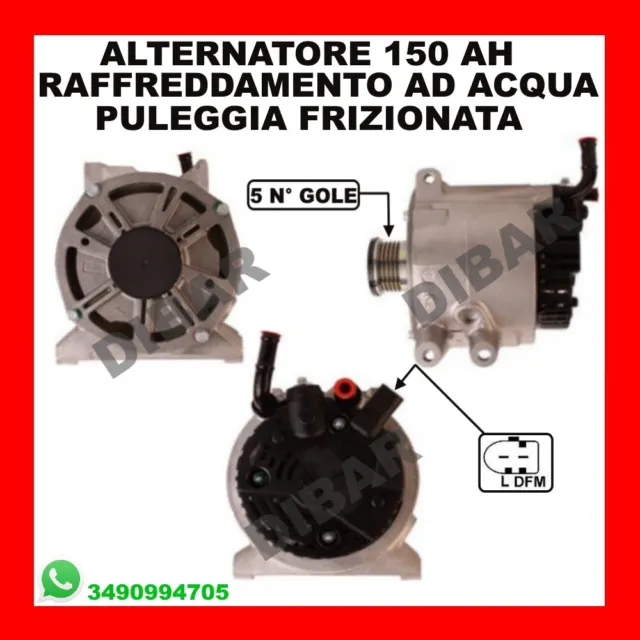 Alternatore 150Ah Raffreddato Ad Acqua Mercedes Classe A 170 Cdi Mo 668942 Da 01 2