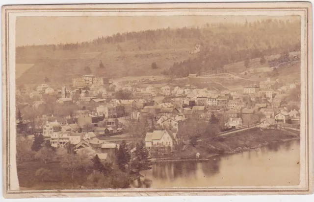 Rare 1860s Civil War Era CDV Photo of Cooperstown, New York Birdseye View Town