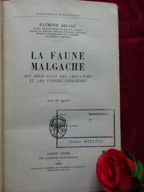 Decary Raymond : La Faune Malgache 1950 2