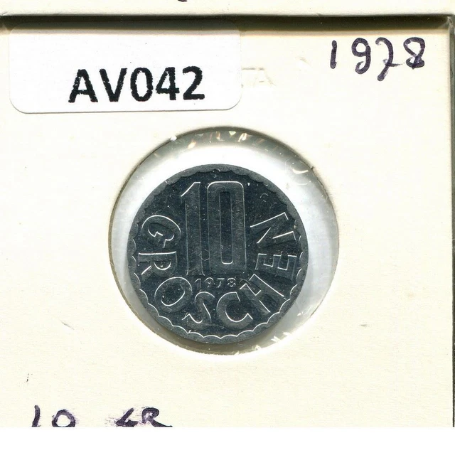 10 GROSCHEN 1978 AUSTRIA Coin #AV042C