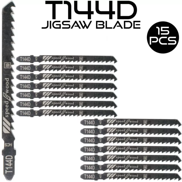 15x Jigsaw Blades T144D High Speed Wood Cutting HCS 5-6TPI For Dewalt Bosch