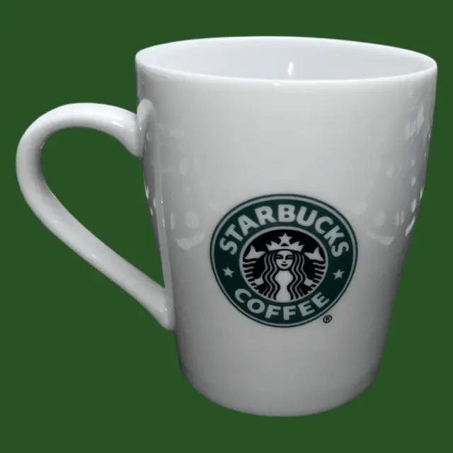 2007 8 oz Starbucks Hot Coffee Mug Cup White Logo Graphic Mermaid Contoured