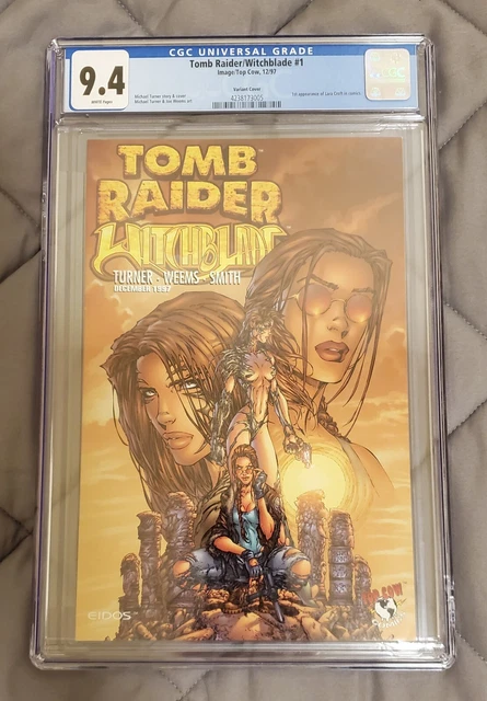 Tomb Raider Witchblade 1 CGC 9.4 Variant Image/Top Cow 1st Lara Croft