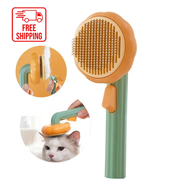 Pet Hair Brush Pumpkin Dog Cat comb Deshedding Self Cleaning Brush Hair Remover