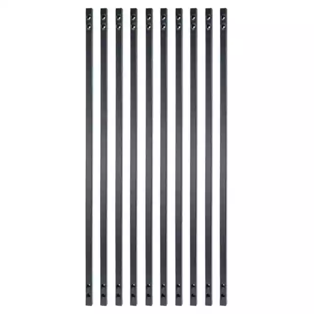 31 in. x 5/8 in. Black Sand Steel Square Face Mount Deck Railing Baluster