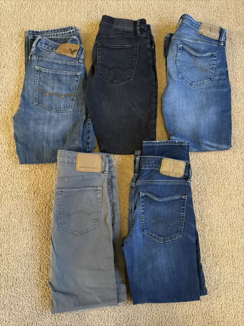 Lot Of 5 Pair American Eagle Jeans Mens Size 28x30