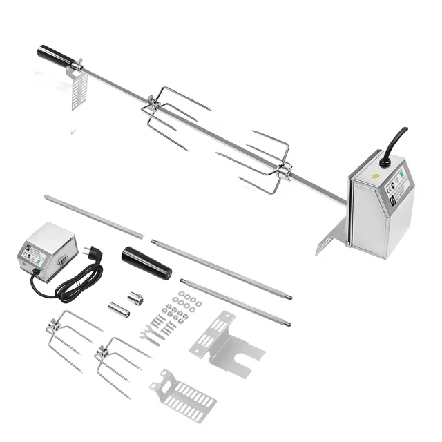 117cm BBQ Drehspieß Grillspieß mit Motor für Rotisserie Gasgrill Edelstahl NEU