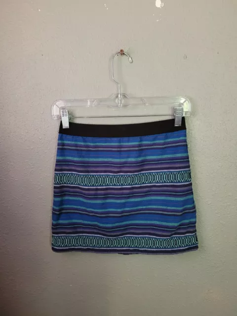 American Eagle Boho Striped Mini Bodycon Skirt Women's Size 0