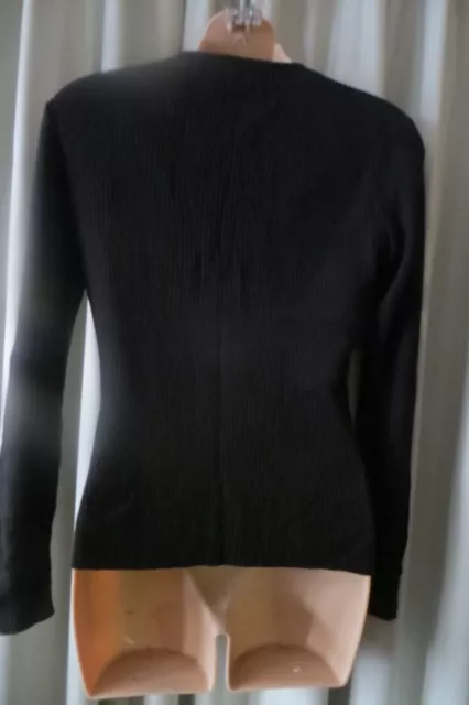 JUMPER VINTAGE  ~ EQUIPMENT  ~ Black Rib Knit  * Size  S * 2