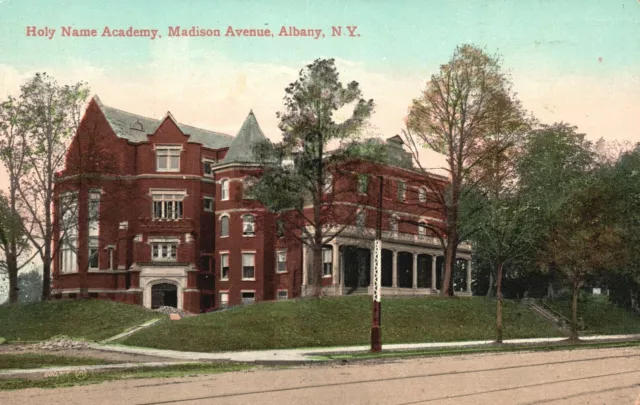 Vintage Postcard Holy Name Academy Madison Avenue Albany New York Valentine Pub.