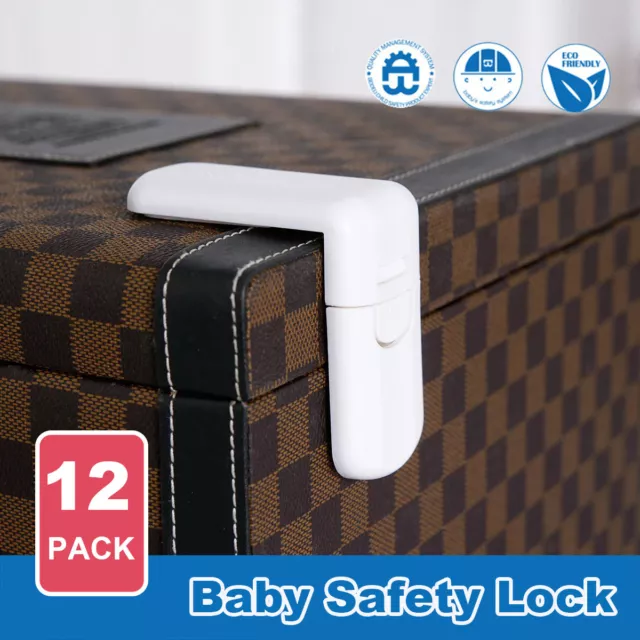 12x Baby Safety Lock Child Kid Proofing Adhesive Drawer Door Cabinet Cupboard AU