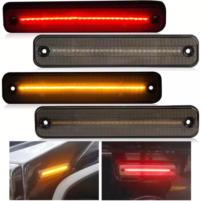 Smoke Lens LED Side Marker Light for Hummer H2 2003-2009 Amber/Red Front/Rear 4X
