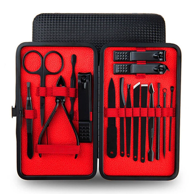 7/18 Pcs Manicure Pedicure Nail Care Set Cutter Cuticle Clippers Kit /Gift Case