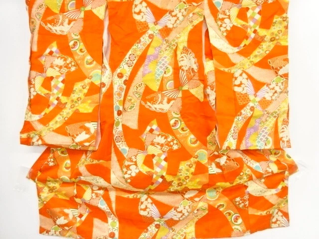 40464# Japanese Kimono / Antique Kimono For Girls / Butterfly & Flower Class
