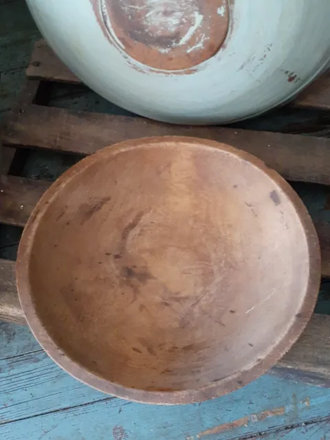 EARLY PRIMITIVE vintage antique WOODEN dough bowl