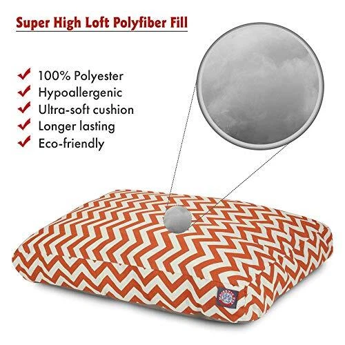 Burnt Orange Chevron Small Rectangle Indoor Outdoor Pet Dog Bed With Removabl... 3