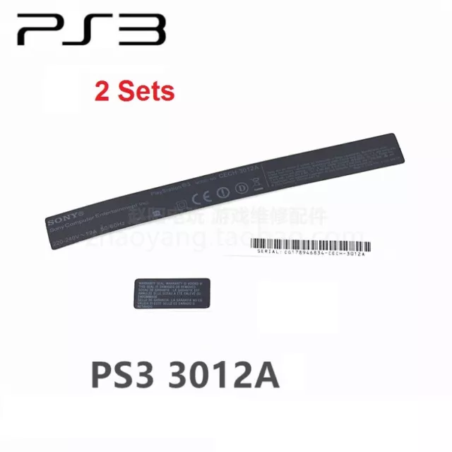 2 juegos de pegatinas traseras etiqueta para consola Sony Playstation PS3 CECH-3012A