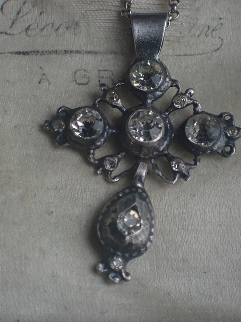 Ancienne Croix De Jérusalem En Argent Massif 900 - Bijou Vintage D'occasion
