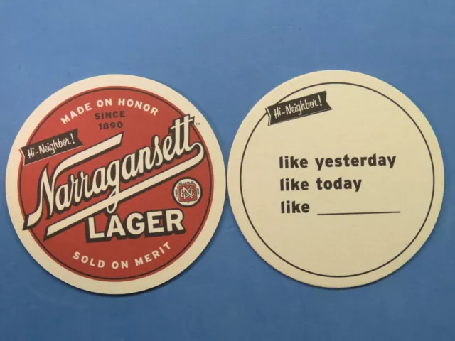Beer Coaster ~ NARRAGANSETT Hi Neighbor Brewery, Rhode Island ~ Yesterday Puzzle