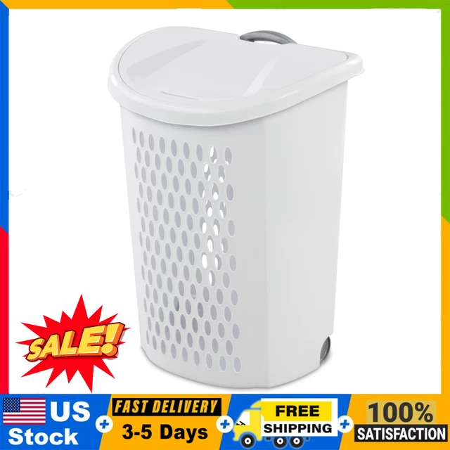 STERILITE ULTRA WHEELED Hamper Plastic Laundry Basket With Wheels, For