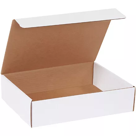 12 1/8 x 9 1/4 x 3" White Literature Mailers + Free Shipping, 50/Bundle