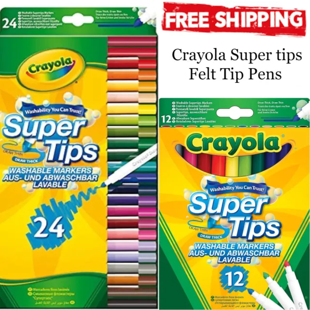 Crayola Washable Markers Supertips 24-Pack Bright Felt Tip Colour Pens