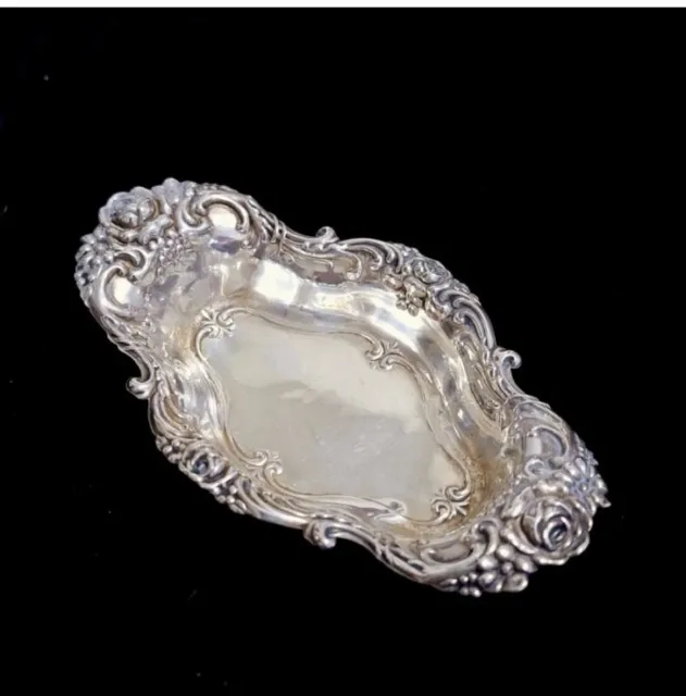 Sterling Silver Wallace Pin Jewelry Trinket Rose Dish Vintage