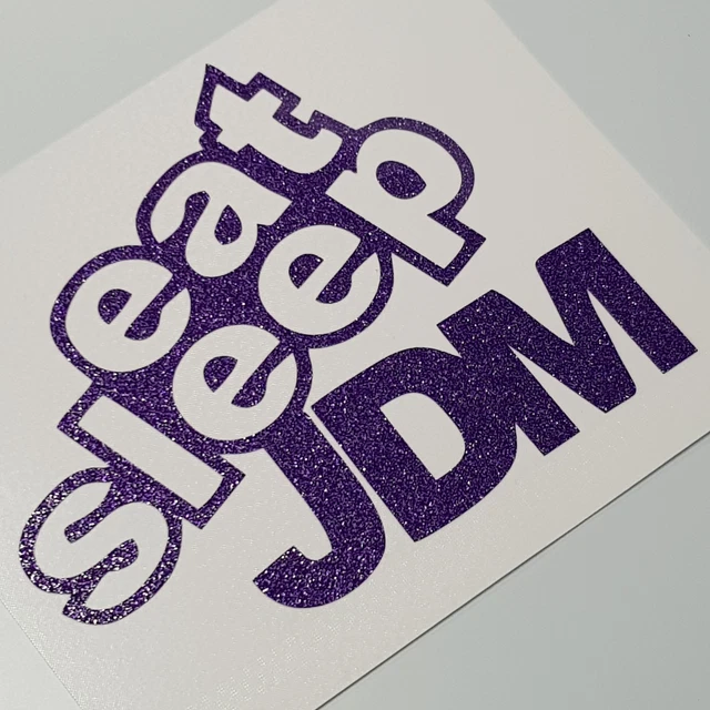 Eat Sleep Metallic Glitzer Lila Auto Aufkleber Tuning JDM Sticker Shocker OEM