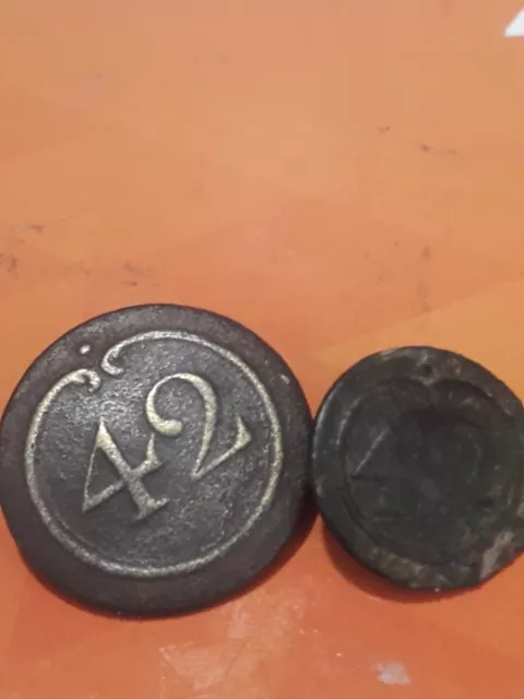 rare boutons plat 1 empire 42 de ligne pm et gm