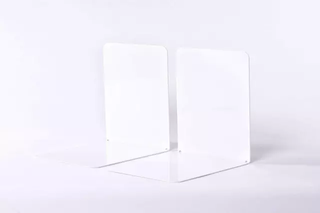 [Ref:3506202] MAUL Lot de 2 Serre-livres Métal larges 14 x 12 x 14 cm Blanc