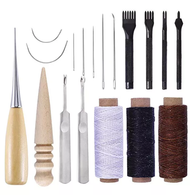 18pcs DIY Leder Werkzeuge Ledernadeln Lederhobel Handwerk Nähen Werkzeug Set JY