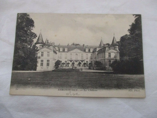 Cpa Back Green Oise 60 Ermenonville Le Chateau