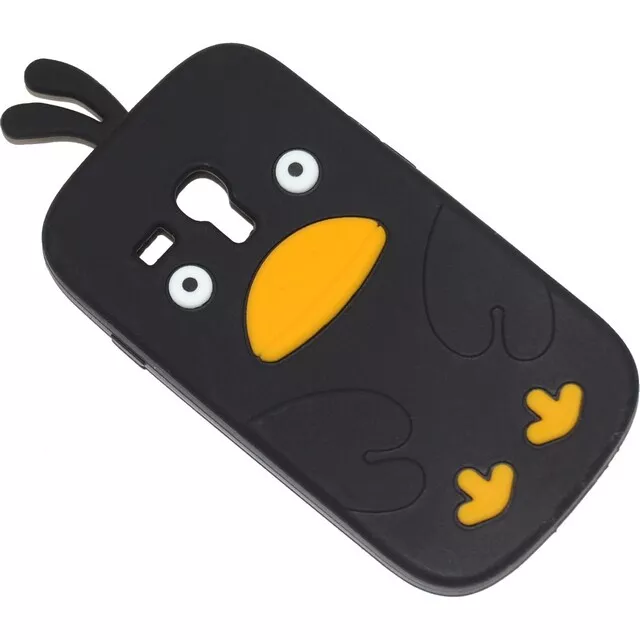 Bird Custodia In Silicone Tpu Case Samsung Galaxy S3 Mini Ve I8200 Black Nero