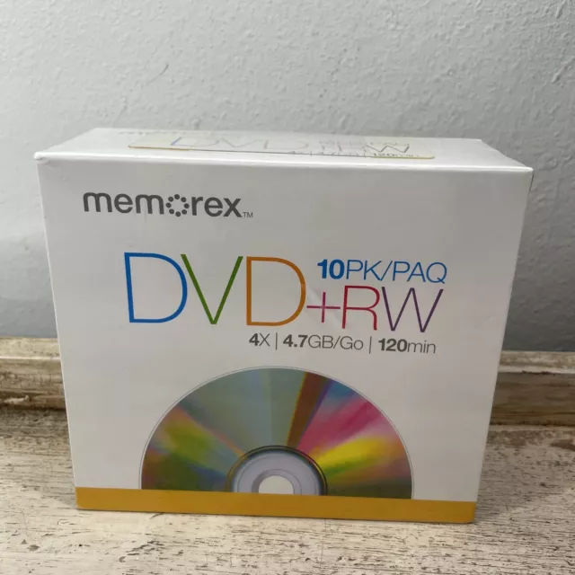 Memorex DVD-RW 4.7GB  4x Discs 10-Pack 120 Minutes Free Shipping New Sealed