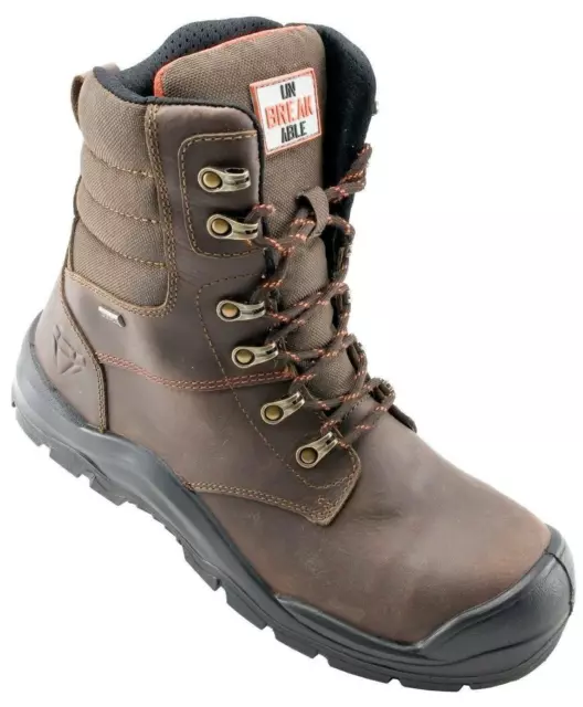 UnbreakableTornado Mens S3 composite toe/midsole brown side-zip safety work boot