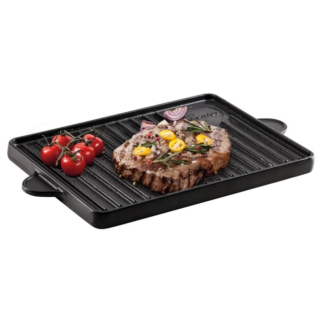 Grillplatte Wendeplatte Gusseisen Pizzaplatte BBQ Genius 24561