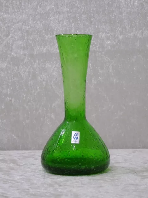 RW Zwiesel Design Glas Vase - Vintage um 1970 - 12,5 cm - Handmade - Bubbles