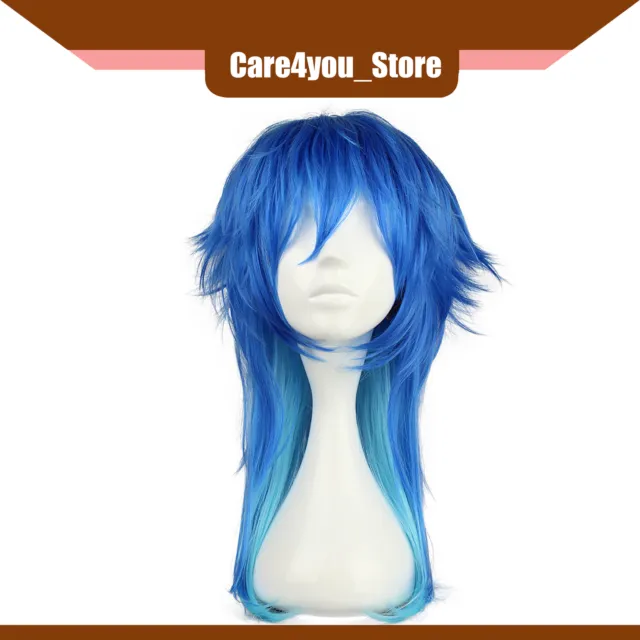 Item of 1 Hair Wigs for Women 24" Blue Gradient Curly Wig with Wig Cap Long Hair