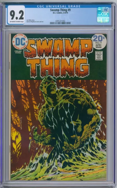 Swamp Thing 9 CGC Graded 9.2 NM- White Wrightson DC Comics 1974